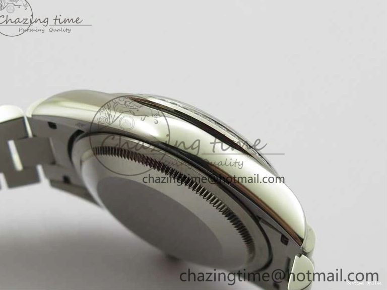 0517 SmoothTexture Day-Date 36mm 128239 SS Crystal BP Best Edition Black MOP Crystal Marker Dial on SS President Bracelet A 2681